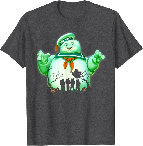 Vista 18 de Ghostbusters Marshmallow Man Group Shot Silhouette Camiseta Negro