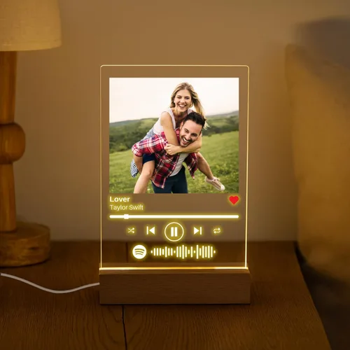 Vista 4 de Placa de Música Personalizada - Placa de Canción Acrílica Personalizada Letrero de Música Personalizado Regalo de Foto Regalo de Celebración