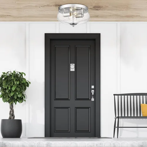 Vista 7 de Lámparas de techo Darkaway de montaje empotrado para interior y exterior con pantalla de vidrio semillado para pasillo, cocina, dormitorio, porche