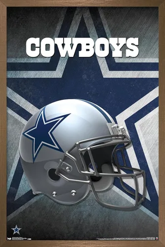 Vista 14 de Trends International NFL Dallas Cowboys - Póster de pared con casco 16, 14.725 x 22.375 pulgadas, versión enmarcada de madera de granero Versión
