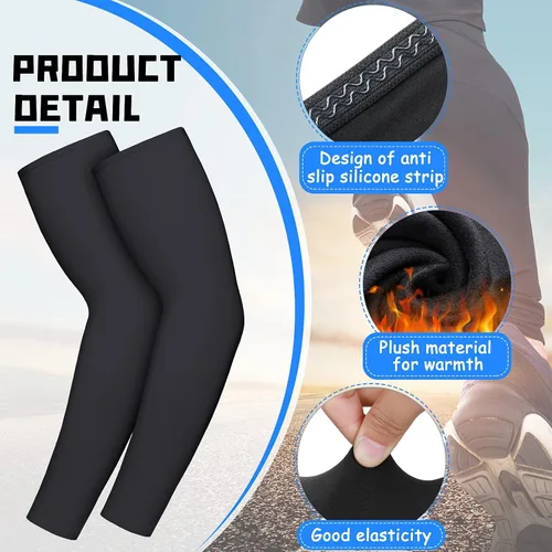 Vista 2 de Calentador térmico de brazo para ciclismo mangas elásticas de compresión UV suministros deportivos para hombres y mujeres deportes de invierno al