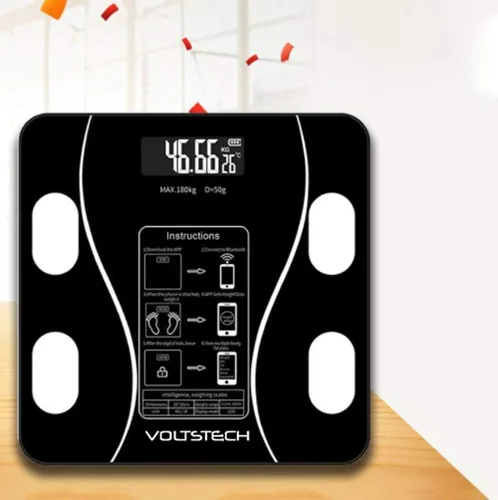 Vista 4 de Báscula inteligente para peso corporal, báscula digital de baño con IMC, masa muscular, báscula de grasa corporal Bluetooth, analizador