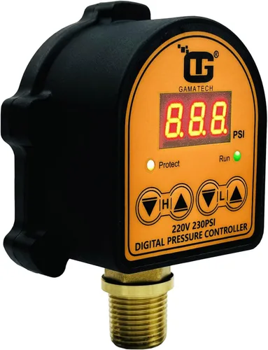 Vista 3 de GamaTech - Interruptor de presión para bomba de agua y bomba de aire, controlador de presión ajustable digital, 1/2 pulgada macho Npt