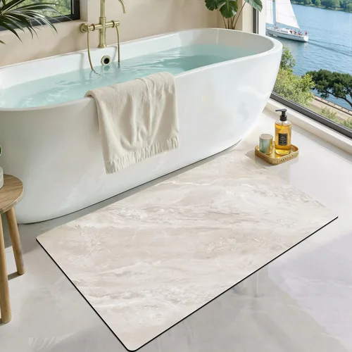 Vista 30 de LUMI Tapetes de baño ultra delgados, superabsorbentes, de secado rápido, antideslizantes, para debajo de la puerta, bañera, lavabo y ducha, 17 x 30
