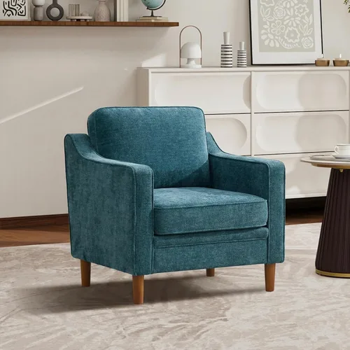Vista 49 de Kingfun Sofá en Forma de L de 88", Sofá Seccional de Chenilla, Sofás Modernos de Mediados de Siglo con Marco de Madera Maciza para Sala de Estar