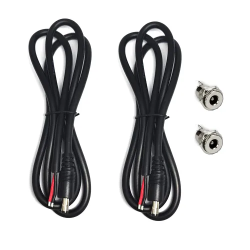 Vista 5 de Cable de alimentación de CC de 2 piezas, cable de alimentación de 3 pies CC de 0.217 in x 0.083 in, enchufe macho DC099 hembra a cable desnudo