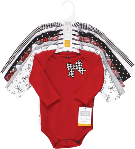 Vista 3 de Hudson Baby Baby Girl's Cotton Long-Sleeve Bodysuits 7-Pack