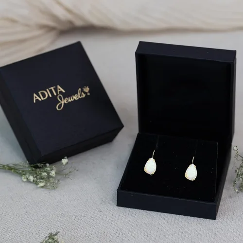 Vista 8 de 14K Solid Gold Earrings - Gemstone Earrings for Women - 14K Gold Earrings for Women - Birthstone Earrings - Teardrop Earrings for Women - Gold