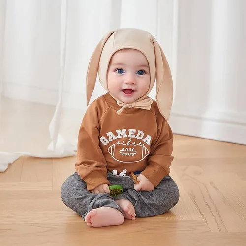 Vista 2 de Gueuusu Conjunto de 2 piezas de sudadera de manga larga para bebé niño y niño pequeño