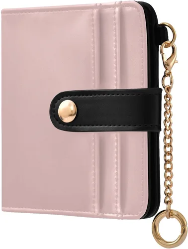 Vista 21 de Sinestour Black print Small Wallet for Women RFID Blocking Leather Bifold Small Purse with ID Window Card Holder Zipper Coin Pocket, Compact Credit