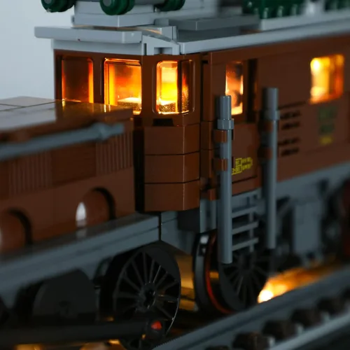 Vista 6 de GEAMENT Kit de luz LED compatible con locomotora de cocodrilo LEGO - Juego de iluminación para modelo de construcción Creator 10277
