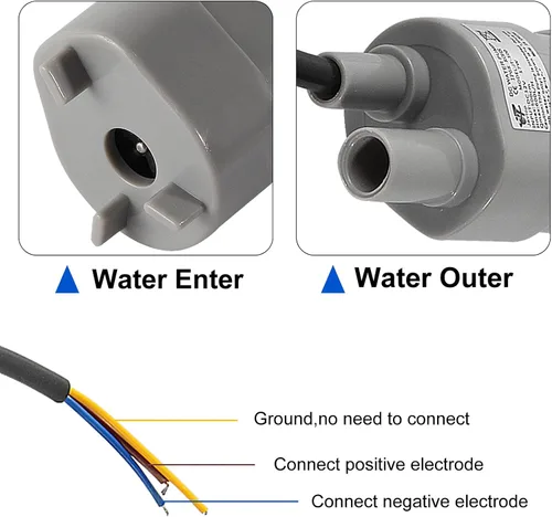 Vista 5 de Paquete de 2 motores sumergibles de bomba de agua de CC de cabeza alta para estanque, acuario, fuente de pecera 10L/Min 600L/H DC12V 1.2A con tubo