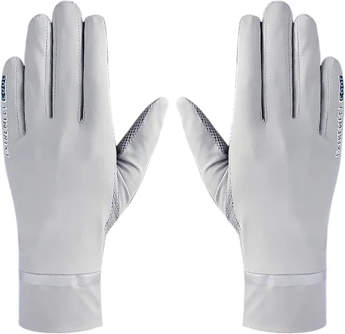 Vista 3 de IPENNY Guantes de verano para mujer, protección solar UPF 50+, 2 dedos, malla abatible, transpirable, para pantalla táctil, antideslizantes