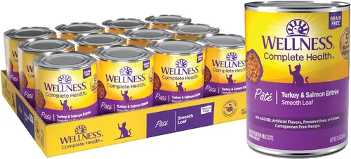 Vista 10 de Wellness Complete Health - Alimento húmedo en paté para gatos adultos, natural, rico en proteínas, sin granos, 12.5 onzas, paquete de 12