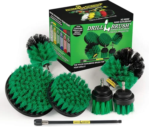 Vista 10 de Kit de limpieza de Drill Brush, cepillos con conector para taladro, ideal para limpieza de alfombras, baños, limpieza de lechadas y limpieza de Azul