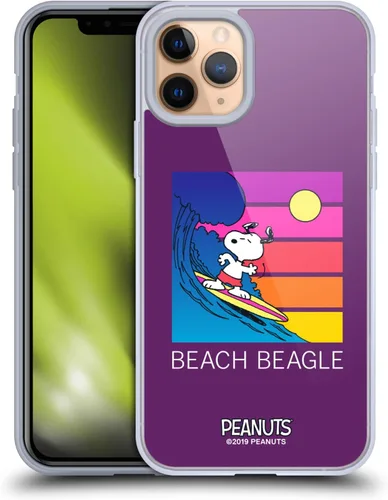 Vista 185 de Head Case Designs Funda de gel suave con licencia oficial de Peanuts Tropical Surf Snoopy Aloha Disco compatible con Apple iPhone 13 Mini Surf