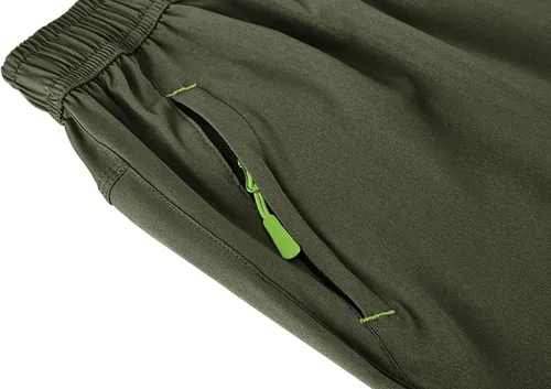 Vista 3 de TBMPOY Pantalones cortos de senderismo para hombre, 7 pulgadas, secado rápido, para gimnasio, deportes al aire libre, bolsillos cortos con cremallera