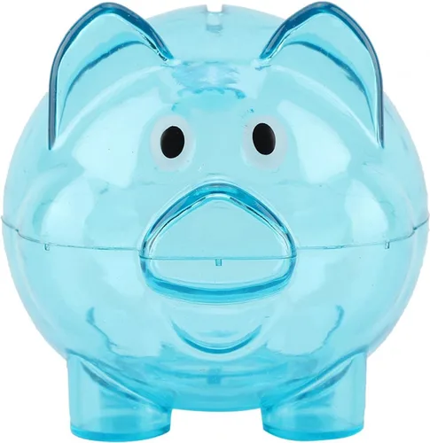 Vista 3 de Omabeta Banco de dinero de plástico para cerdos, caja de ahorro, alcancía, bonita alcancía, caja de dinero de plástico para niños, niñas, decoración