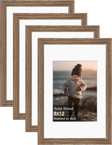 Vista 154 de KINLINK Marco de fotos de 3.5 x 5 pulgadas, color negro ceniza, marcos de madera maciza con plexiglás para mesa y montaje en pared, marcos de fotos