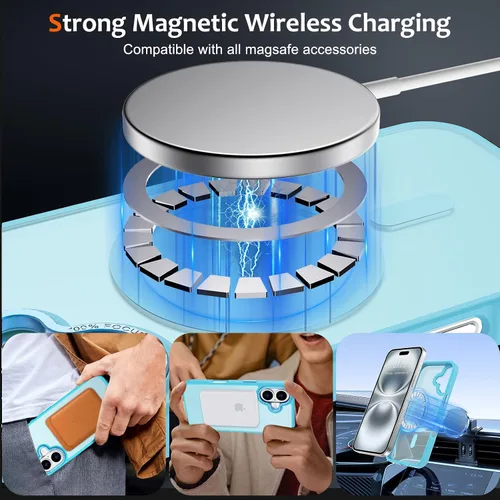 Vista 308 de Anuck - Funda magnética para iPhone 11 compatible con MagSafe, carcasa trasera mate translúcida dura, borde de TPU, delgada, resistente a impactos