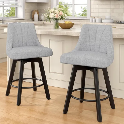 Vista 41 de REONEY Counter Height Swivel Bar Stools, 24" Modern Upholstered Barstools