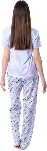 Vista 2 de INTIMO Peanuts - Conjunto de pijama para mujer con texto en inglés "I Woke Up This Cute Tie-dye", Multi colorido