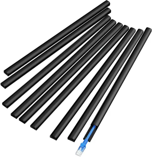 Vista 16 de Delamu – Funda para cable beige, cubiertas de cable para 1 cable en la pared, cubiertas de cable de tamaño mini para cables en la pared, cubierta