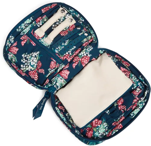 Vista 2 de Estuche organizador de joyas de algodón con cremallera para mujer, Rose Toile - Algodón Reciclado