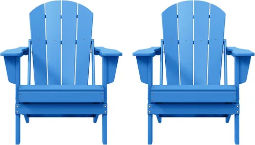 Vista 45 de WO Home Furniture Laguna Silla plegable Adirondack de polietileno de alta densidad, silla para patio para todo tipo de clima, para jardín al aire