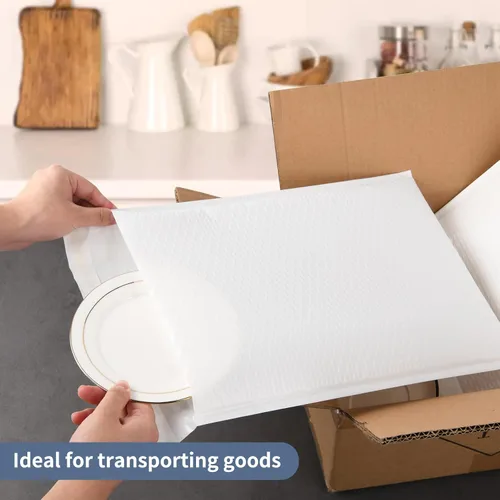 Vista 7 de zmybcpack Sobres de burbujas de polietileno blanco de 8.5 x 12 pulgadas, paquete de 50 Sobres acolchados para envío, autosellados, para envío