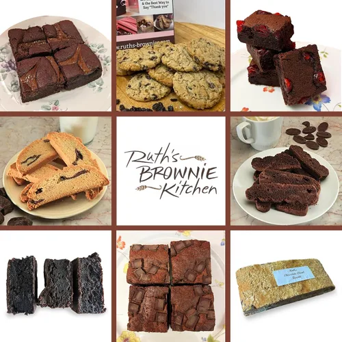 Vista 6 de Ruth's Caramel Swirl Brownies extra fudgy Brownies 1 docena - Golosinas horneadas gourmet Delicioso regalo con los mejores ingredientes