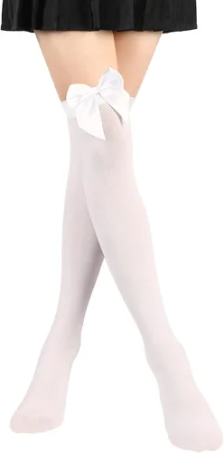 Vista 7 de SATINIOR Calcetines altos hasta la rodilla para mujer Negro