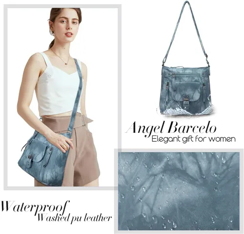 Vista 5 de Angel Kiss Bolsos cruzados, bolsos de hombro y bolsos para mujer, con múltiples bolsillos, para uso diario, suave, tipo hobo monederos tamaño mediano