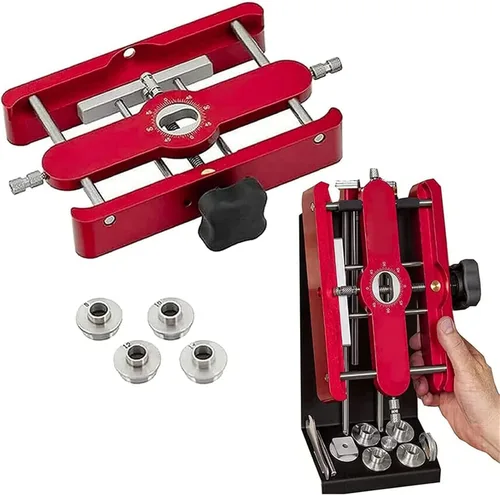 Vista 4 de Plantilla de mortaje de precisión y carpintería de espiga suelta 2 en 1 Localizador de punzón Doweling Jig Connector Fastener Herramientas