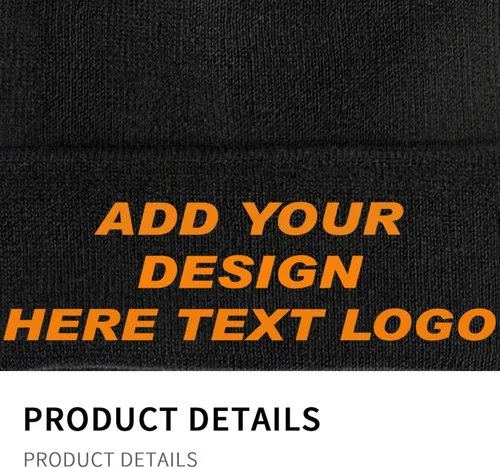 Vista 5 de Gorro personalizado para hombre, diseño de gorro personalizado, tu propio sombrero de punto personalizado
