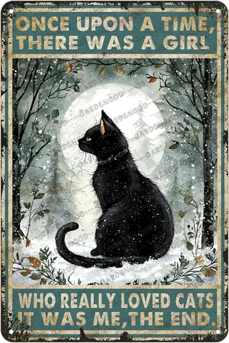 Vista 32 de Cartel de metal divertido vintage con diseño de gato de cocina con texto en inglés «Cat Never Trust A Skinny Cook», póster de metal para el hogar