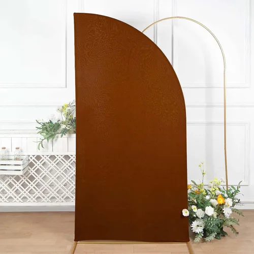 Vista 143 de Efavormart - Juego de 4 fundas de elastano beige para arco de media luna, fundas de telón de fondo Chiara de 2.5 pies a 7 pies para escenarios