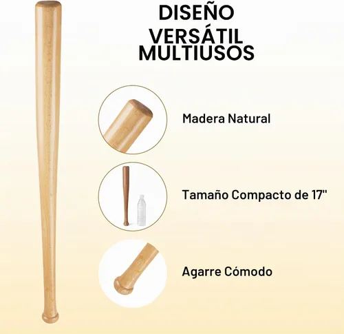 Vista 3 de Wooden Baseball bat, Solid Wood Baseball Bats for Youth Adult Training 27 in-59