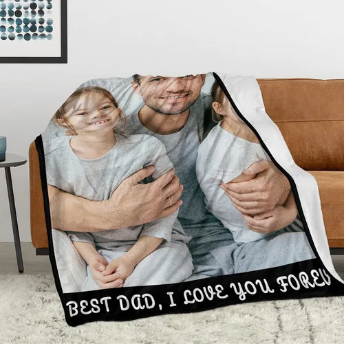 Vista 6 de Youltar Regalos para papá, manta personalizada con foto, regalos personalizados para el Día del Padre, regalos de cumpleaños para papá de parte