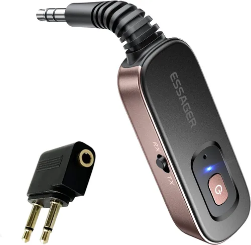 Vista 8 de Receptor Bluetooth para Coche, Adaptador Bluetooth AUX de 3.5mm con Cancelación de Ruido, Transmisor Receptor de Audio Inalámbrico para Estéreo