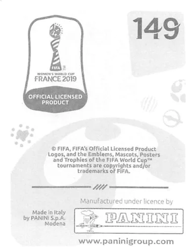 Vista 2 de 2019 Panini FIFA Women's World Cup France Album Stickers (Individual Sticker Only) Soccer #149 Patti Guijarro Spain 2 Inch by 2 1/2 Inch Collectible
