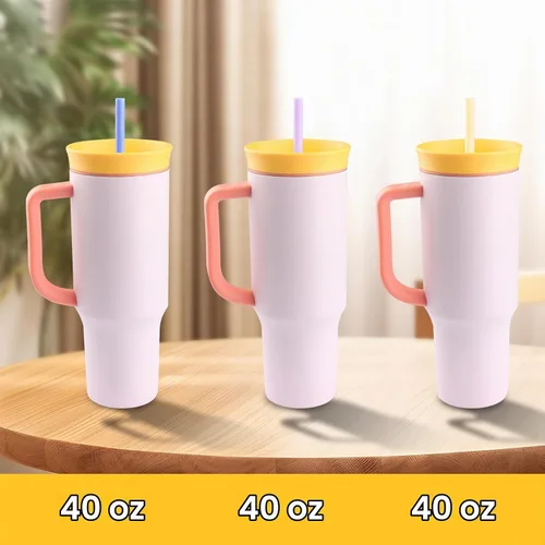 Vista 6 de Pajitas de repuesto compatibles con el vaso de viaje Owala de 40 onzas con asa, popote reutilizable de 12 pulgadas para Tal, vaso Rtic de 40 onzas