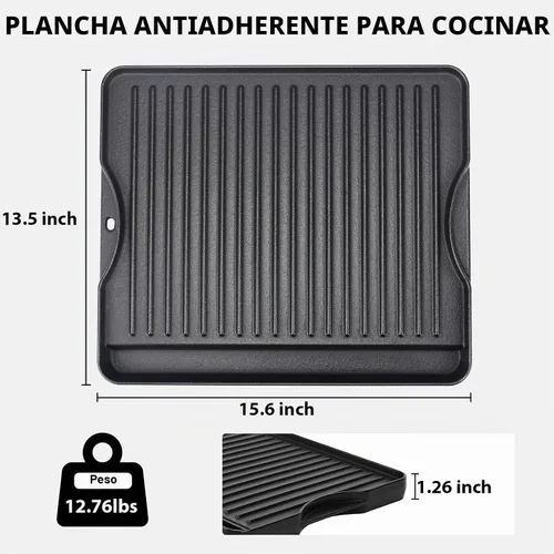 Vista 2 de Utheer Parrilla reversible para todas las estufas Camp Chef de 14 y 16 pulgadas, plancha de hierro fundido, para estufa Camp Chef Explorer de 2