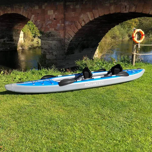 Vista 9 de AQUATEC Kayaks inflables – Opciones profesionales e intermedias, asientos individuales o tándem (dobles) – Completo con asientos, paletas y Hudson
