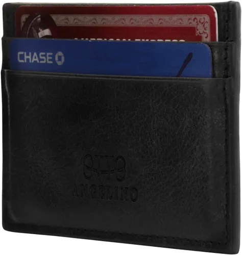 Vista 2 de Cartera de piel auténtica para tarjetero, tarjetas bancarias, dinero, licencia de conducir, bloqueo RFID, unisex