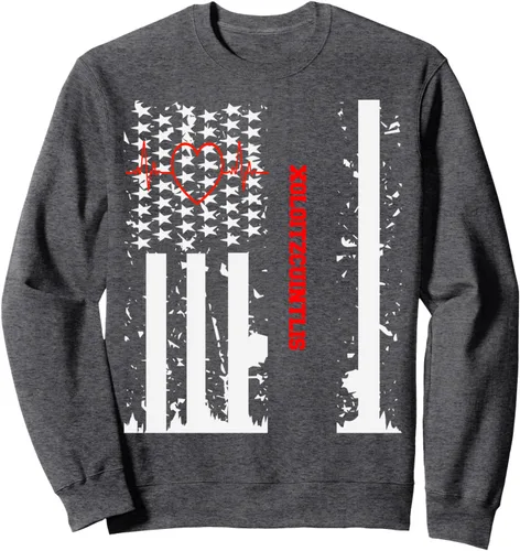 Vista 5 de Perro De Presa Canario Dog Graphic with Vintage USA Flag Sweatshirt