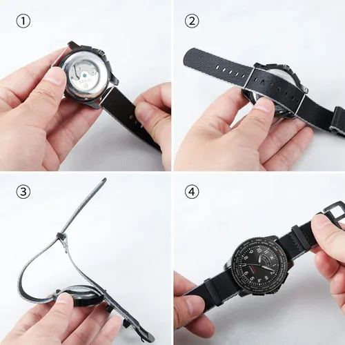 Vista 5 de BINLUN Correa de reloj de nailon multicolor de repuesto para hombres y mujeres