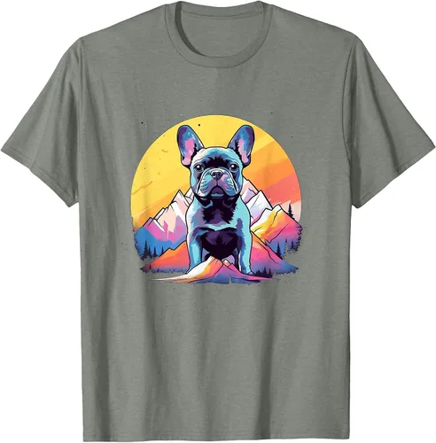 Vista 51 de French Bulldog Dog Men Women Kids T-Shirt Asphalt Grey