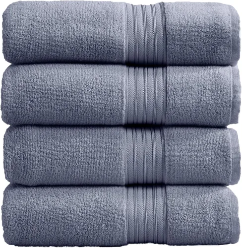 Vista 27 de Great Bay Home Juego de 6 toallas de mano color gris, 100% algodón hilado en plumas, juego de 6 toallas de mano de 26 x 16 pulgadas, toallas