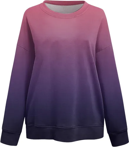 Vista 2 de Camiseta de manga larga para mujer, cuello redondo, ligera, elástica, cómoda, a la moda